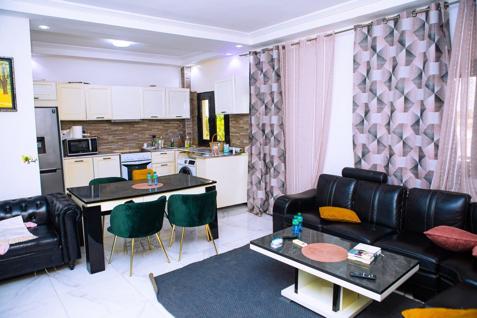 Espace salon et cuisine commune